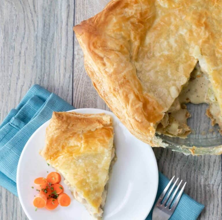 Chicken Pot Pie with Puff Pastry Crust