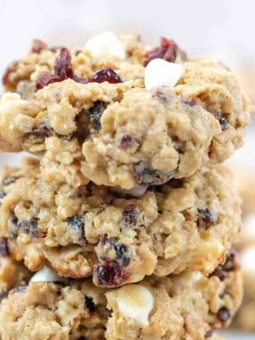 Cranberry White Chocolate Chip Oatmeal Cookies featured image.