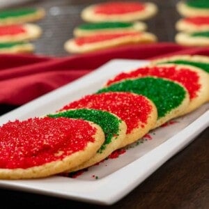 Old Fashioned Sugar Cookies with sanding sugar featured image.