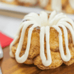 mini bundt cinnamon sugar pull-apart bread with cream cheese glaze