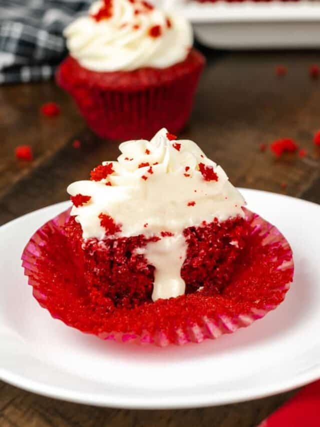 cream filled red velvet cupcakes