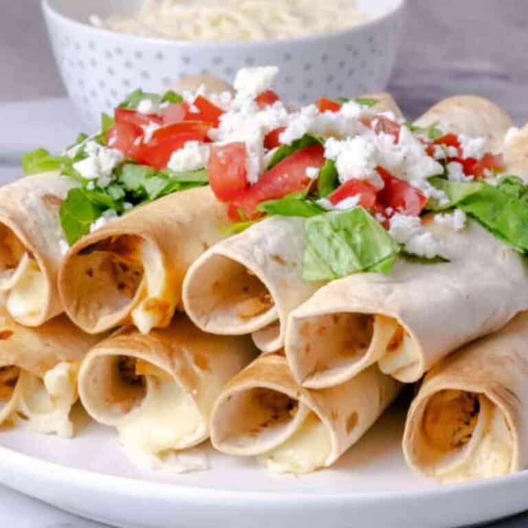 Air Fryer Chicken and Cheese Taquitos featured image.