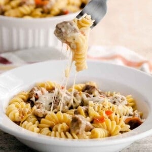 Instant Pot Philly Steak and Cheese Pasta featured image.