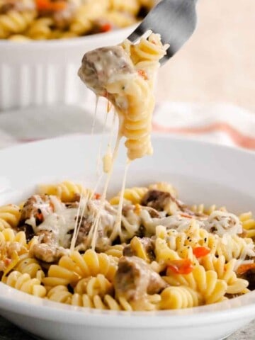 Instant Pot Philly Steak and Cheese Pasta featured image.