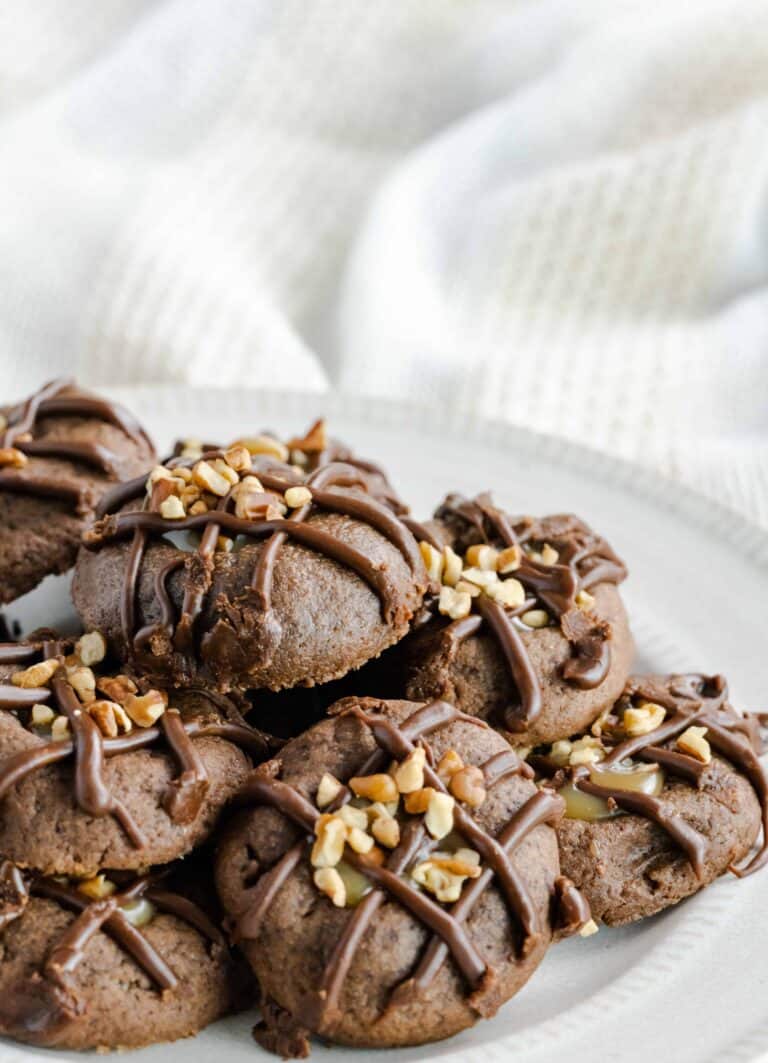 Caramel Filled Chocolate Thumbprint Cookies