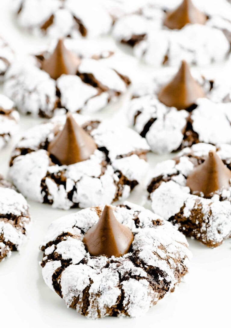 Chocolate Crinkle Kiss Cookies