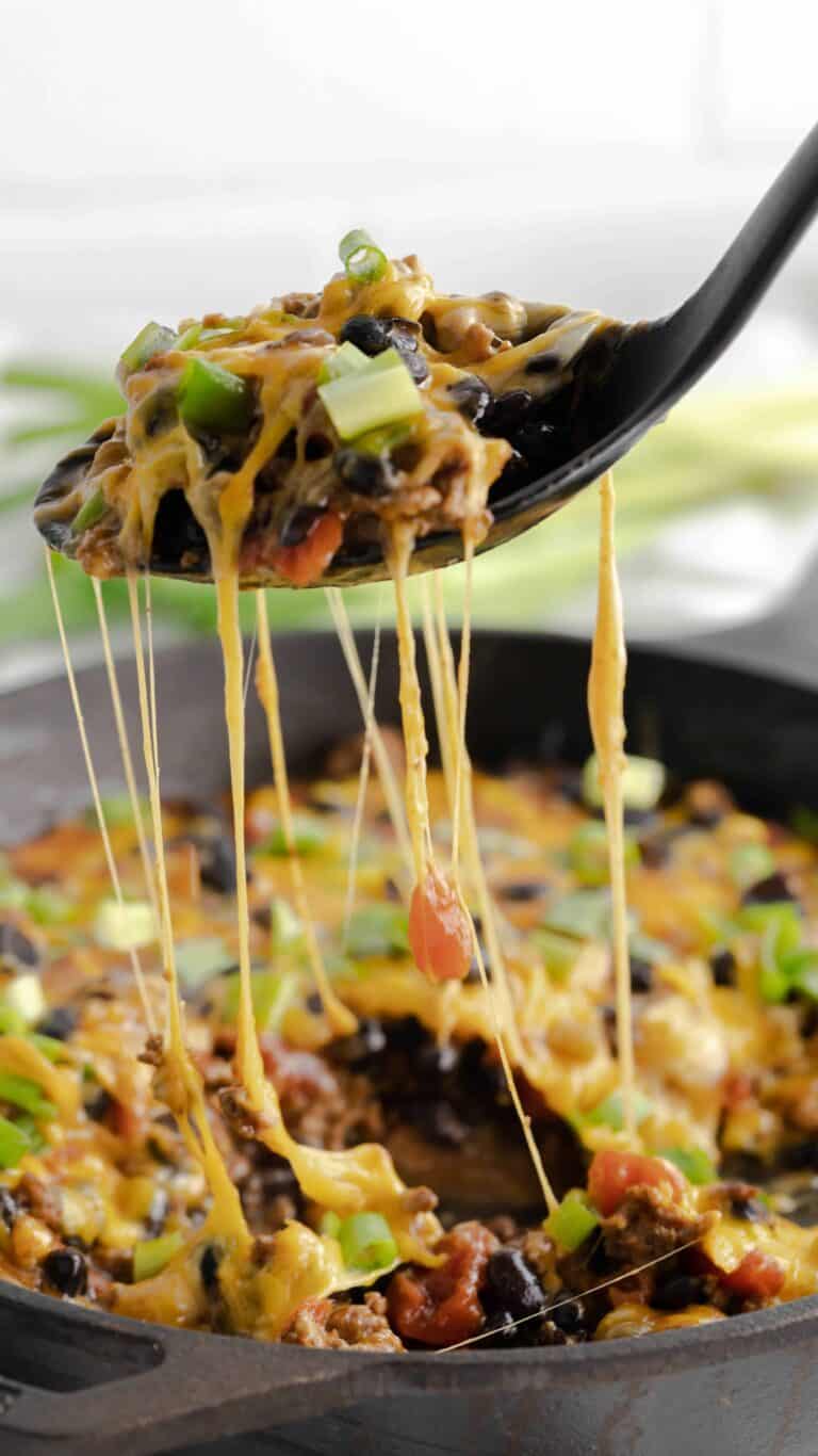 Skillet Cheesy Beef Tacos