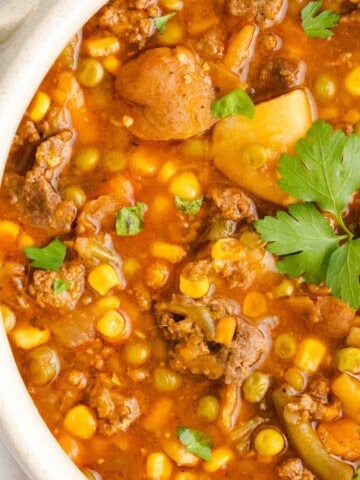 Instant Pot Vegetable Beef Soup featured image.