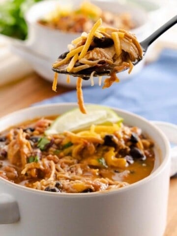 Spoonful of chicken chili