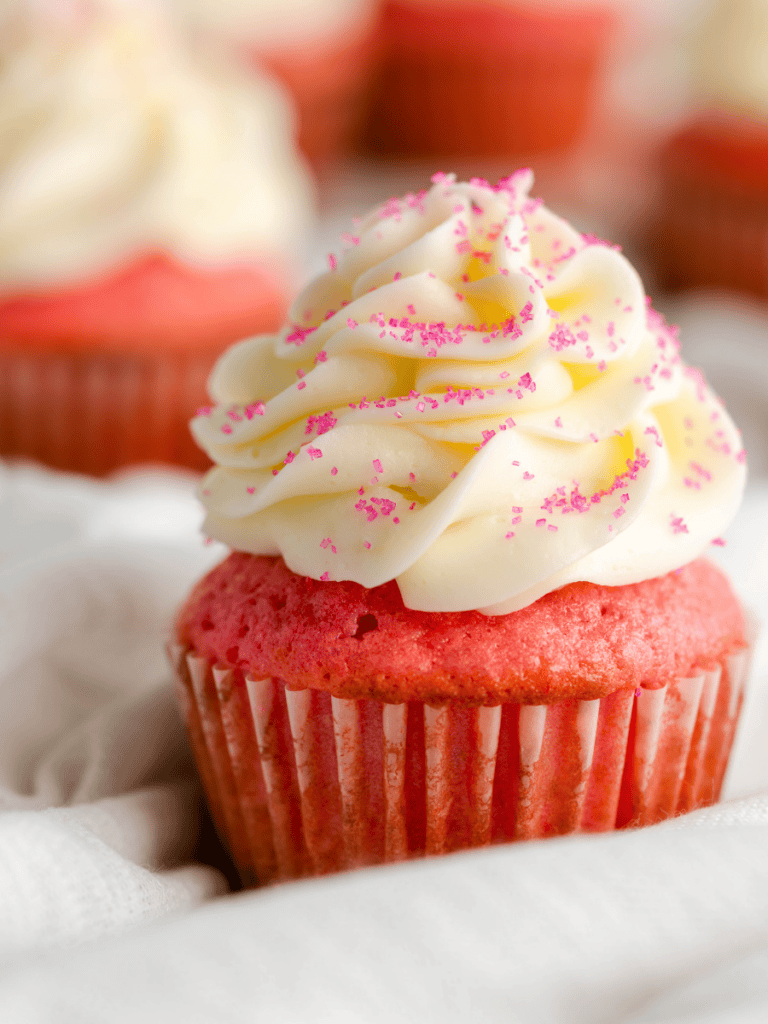 Velvety Smooth Pink Velvet Cupcakes