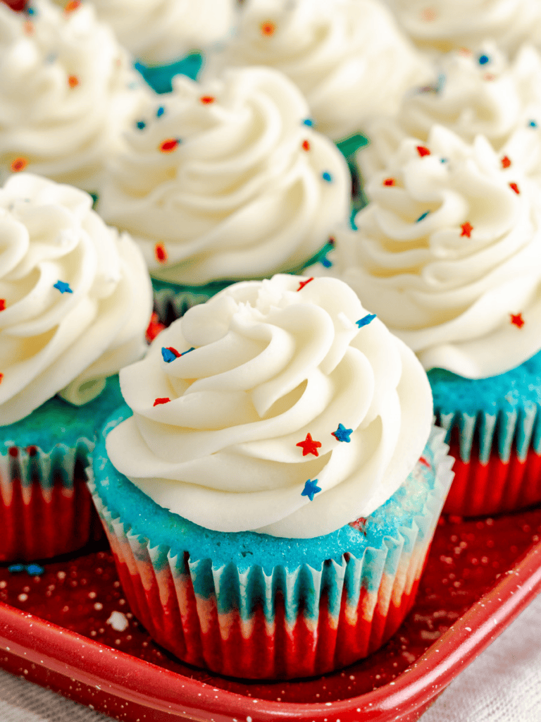 Red White and Blue Cupcakes