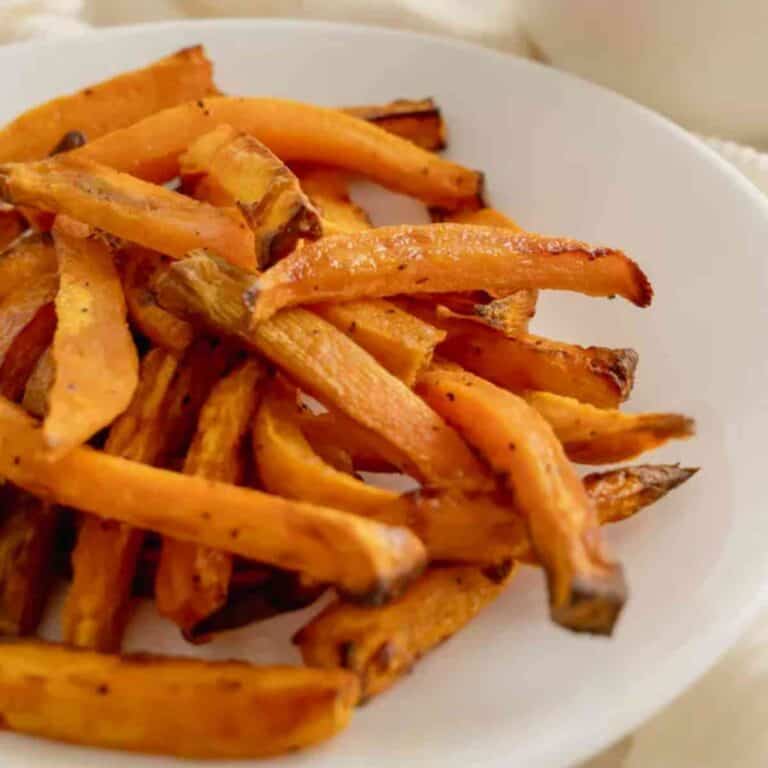 A plate of air fryer sweet potato fries.