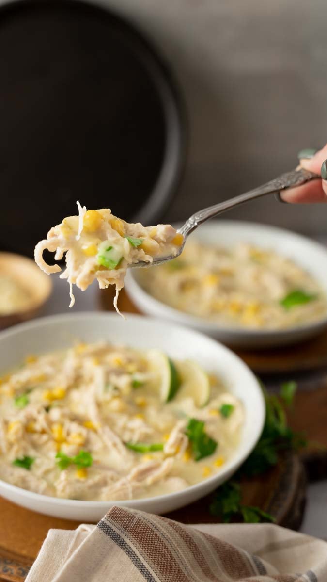 Instant Pot White Chicken Enchilada Soup Mama Needs Cake®