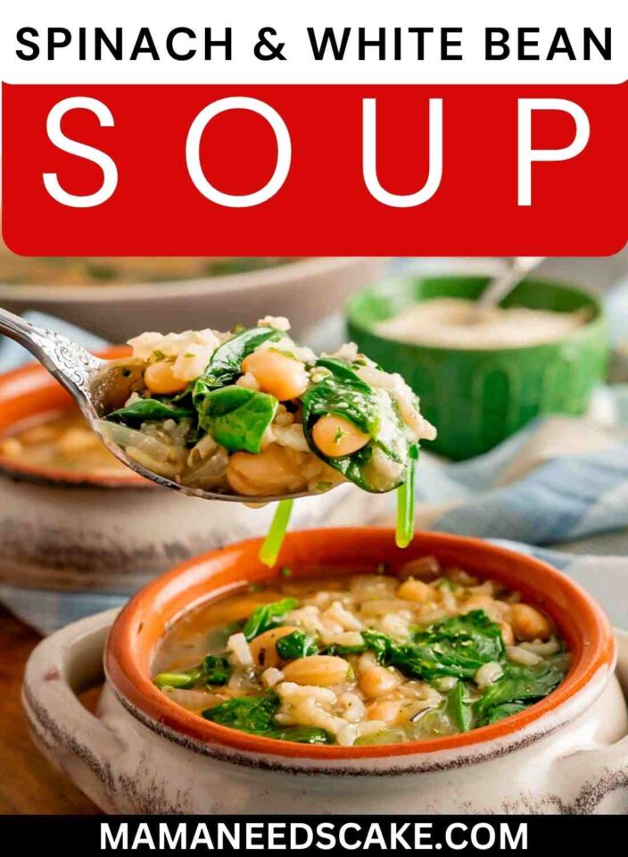 Spinach and White Bean Soup - Mama Needs Cake®