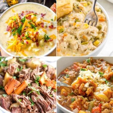 Crockpot recipes for fall featured image (1200 x 1200 px).