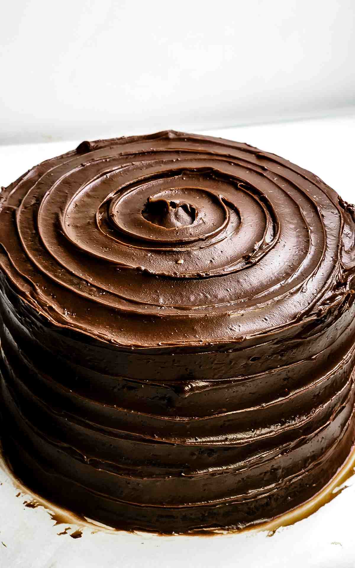 Whole uncut Matilda chocolate cake.