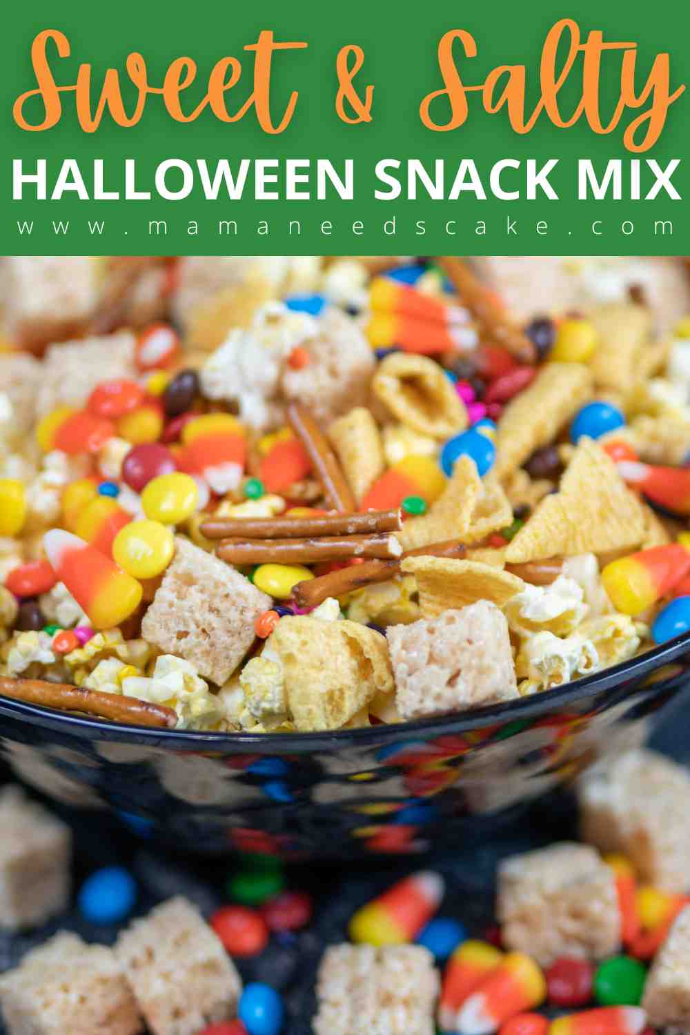 Sweet & Salty Halloween Snack Mix - Mama Needs Cake® - Nut-Free Snacks