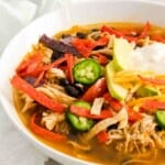 Instant Pot Southwestern Chicken Fajita Soup featured image.