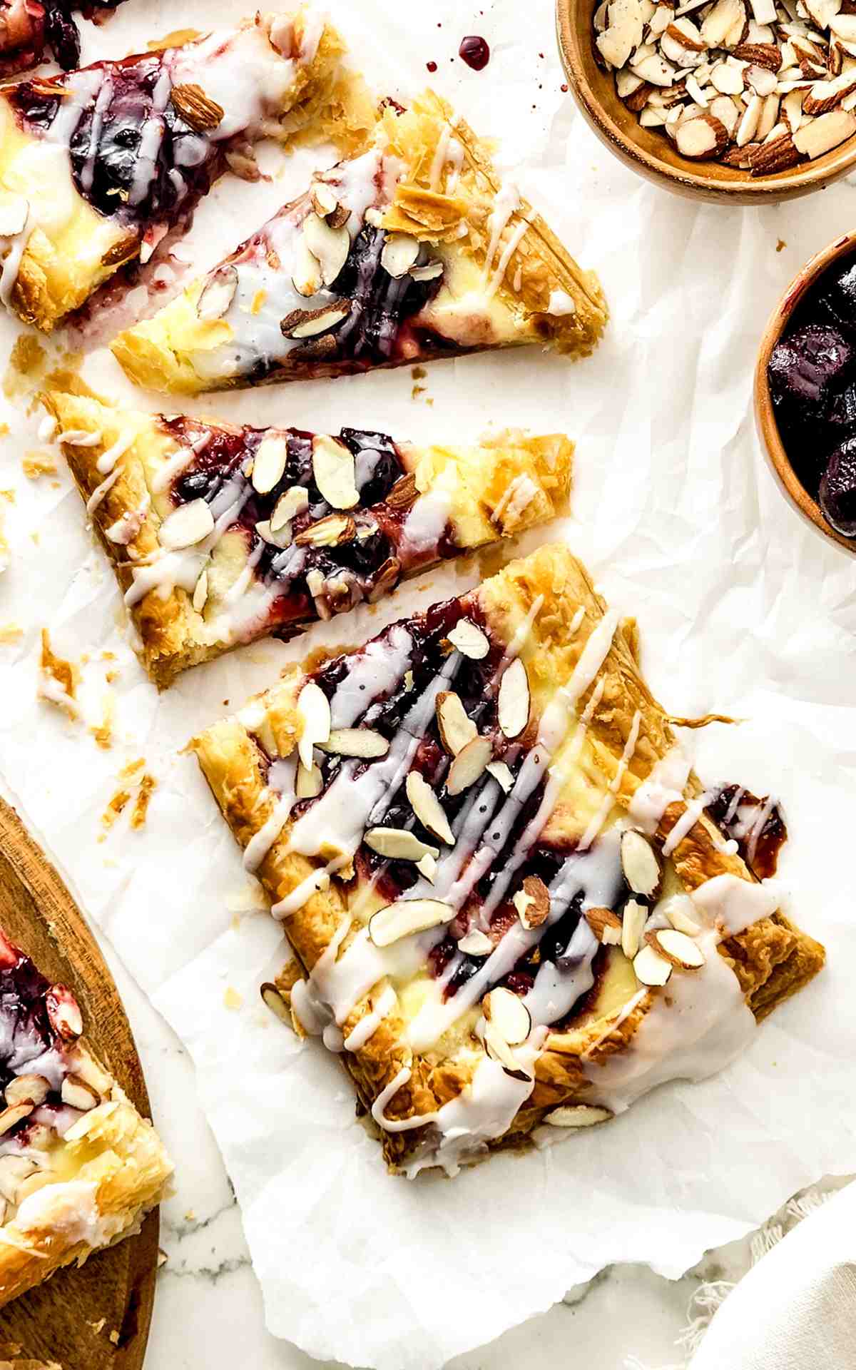 Danish recipe made with puff pastry and cherry filling.