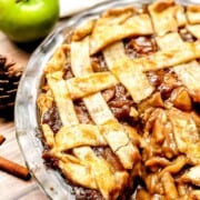 Caramel Apple Pie with lattice featured image.