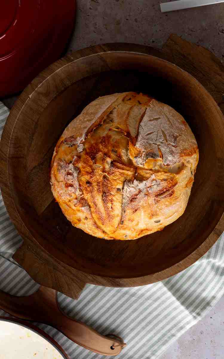 Jalapeno Cheddar Sourdough fresh out of the oven.